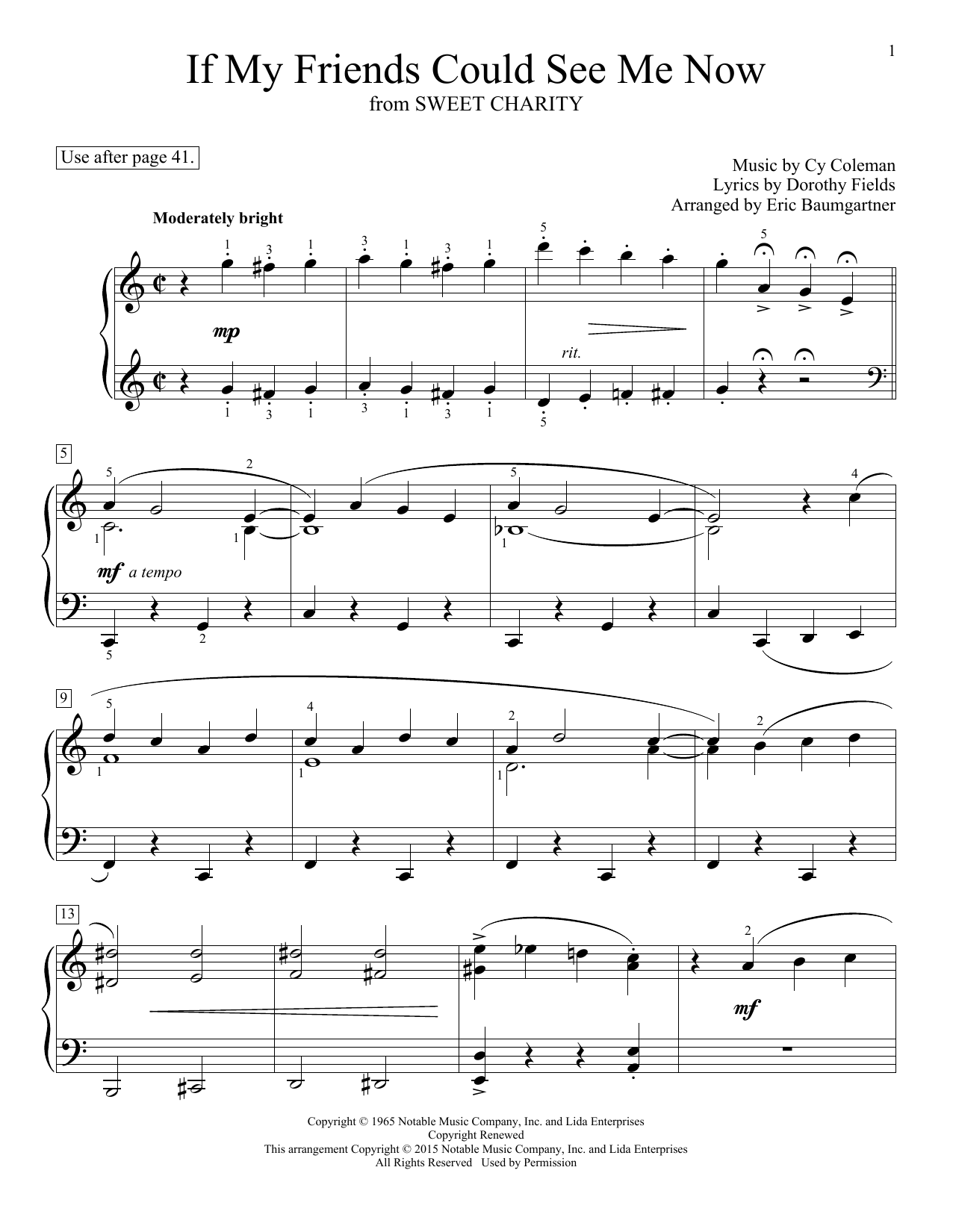 Eric Baumgartner If My Friends Could See Me Now sheet music notes and chords. Download Printable PDF.