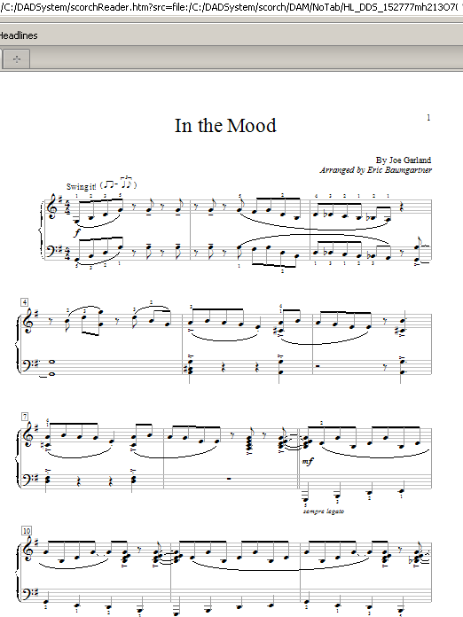 Eric Baumgartner In The Mood sheet music notes and chords. Download Printable PDF.