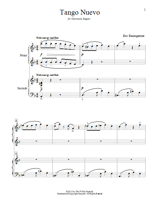 Eric Baumgartner Tango Nuevo sheet music notes and chords. Download Printable PDF.