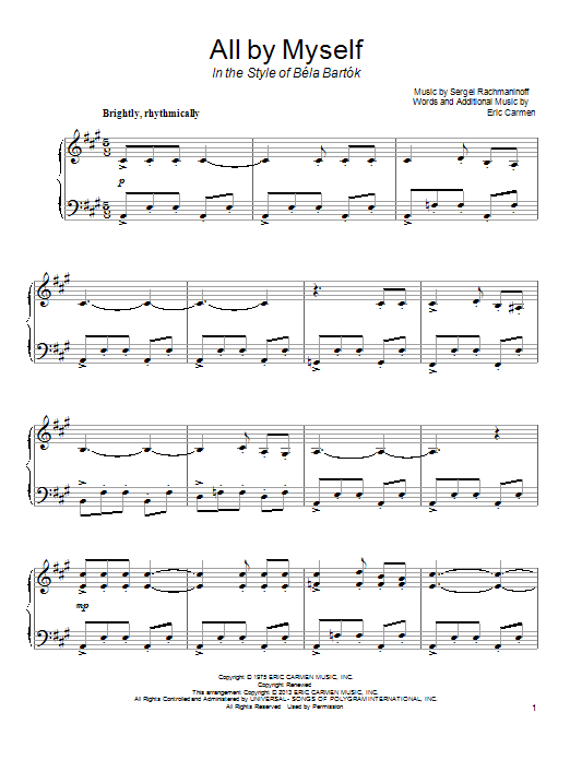 Learn to play Eric Carmen All By Myself sheet music for Piano Solo in minutes. Price: 7.8900$ Eric Carmen All By Myself sheet music notes and chords arranged for Piano Solo