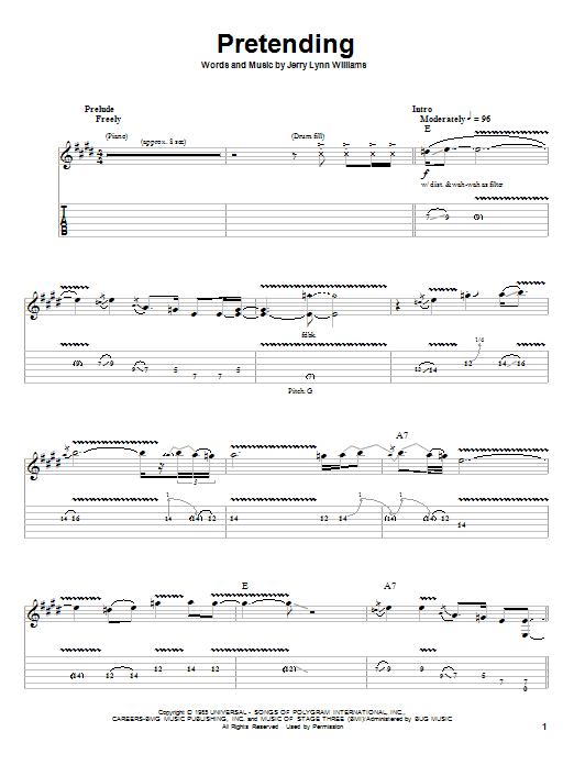 Eric Clapton Pretending sheet music notes and chords. Download Printable PDF.