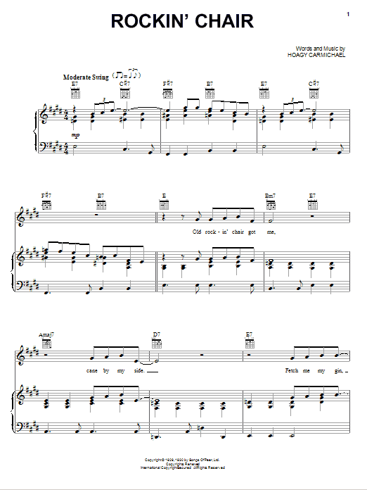 Learn to play Eric Clapton Rockin' Chair sheet music for Piano, Vocal & Guitar Chords (Right-Hand Melody) in minutes. Price: 7.8900$ Eric Clapton Rockin' Chair sheet music notes and chords arranged for Piano, Vocal & Guitar Chords (Right-Hand Melody)