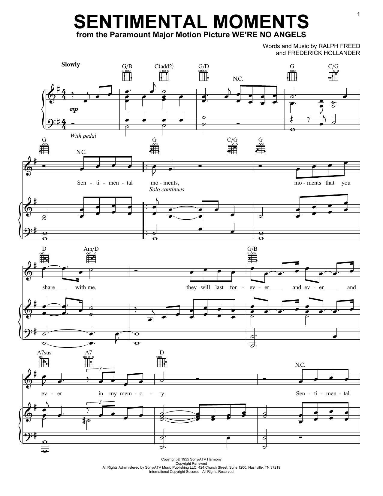 Eric Clapton Sentimental Moments sheet music notes and chords arranged for Piano, Vocal & Guitar Chords (Right-Hand Melody)