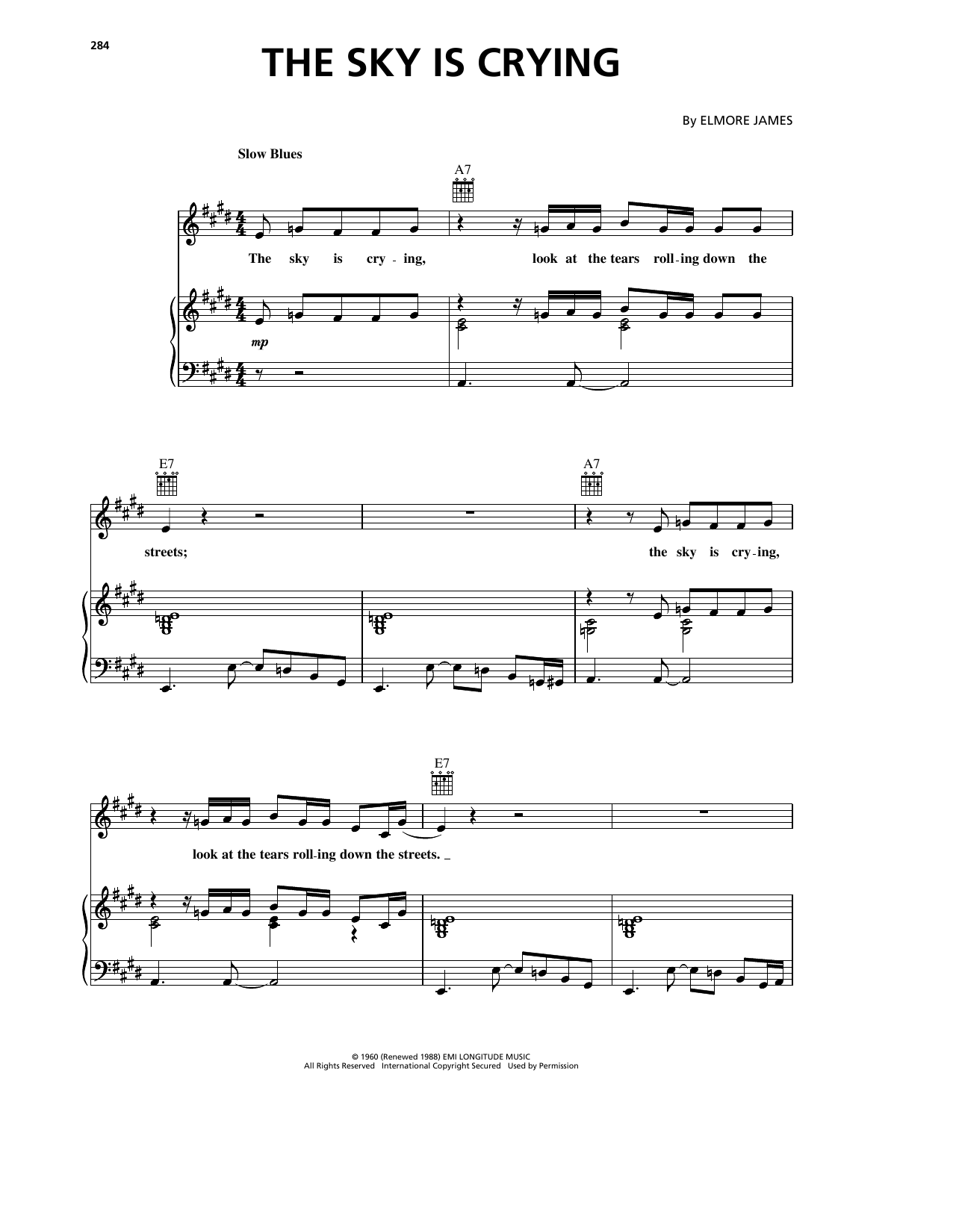 Eric Clapton The Sky Is Crying sheet music notes and chords. Download Printable PDF.