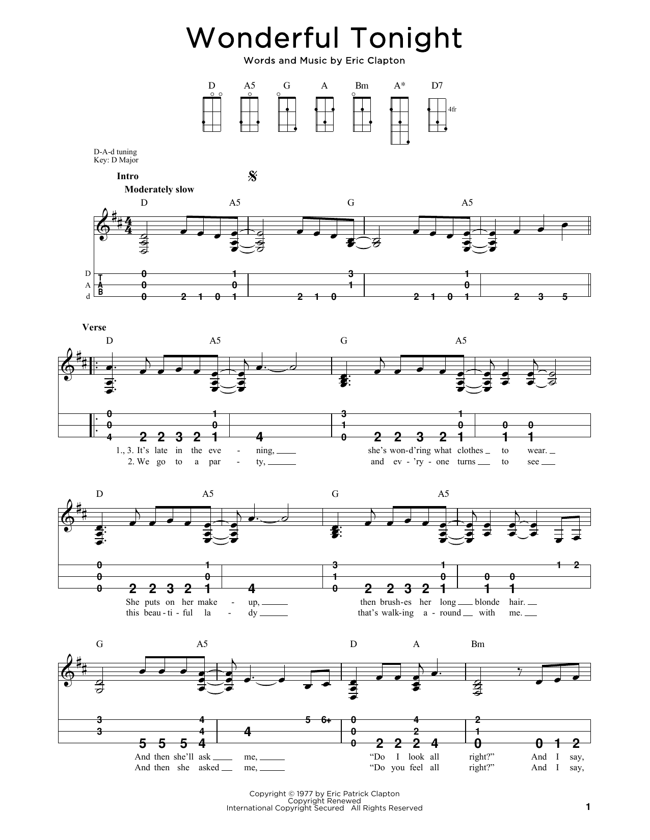 Eric Clapton Wonderful Tonight (arr. Steven B. Eulberg) sheet music notes and chords. Download Printable PDF.