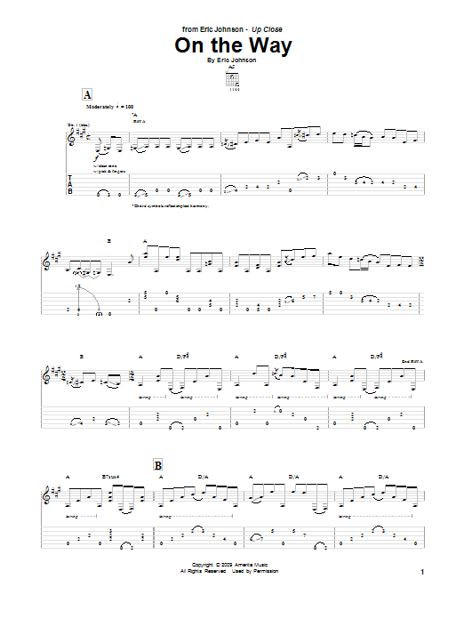 Learn to play Eric Johnson On The Way sheet music for Guitar Tab in minutes. Price: 7.8900$ Eric Johnson On The Way sheet music notes and chords arranged for Guitar Tab