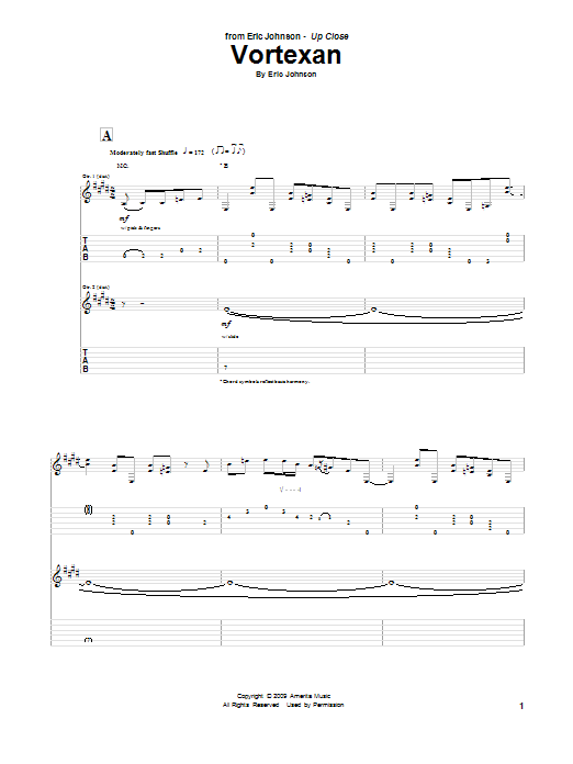 Learn to play Eric Johnson Vortexan sheet music for Guitar Tab in minutes. Price: 7.8900$ Eric Johnson Vortexan sheet music notes and chords arranged for Guitar Tab