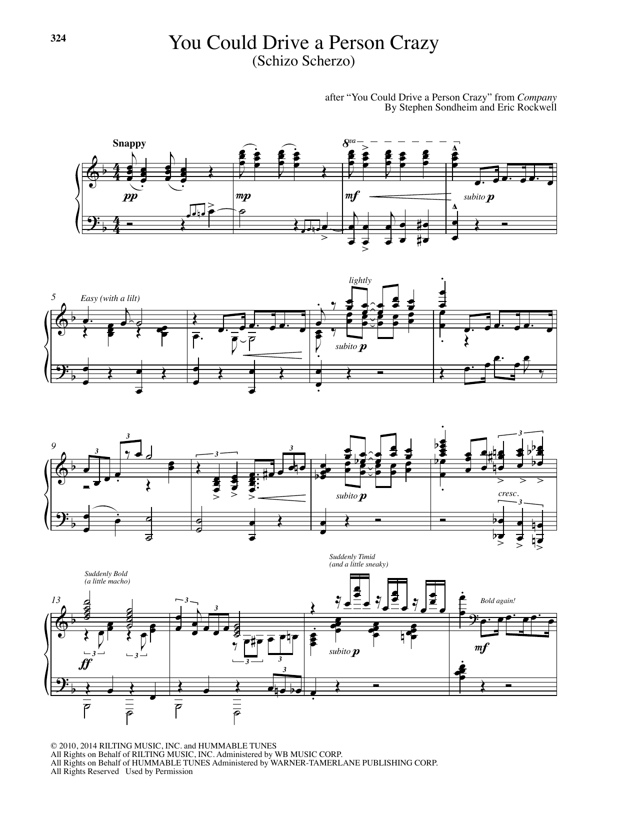 Stephen Sondheim You Could Drive A Person Crazy (arr. Eric Rockwell) sheet music notes and chords. Download Printable PDF.