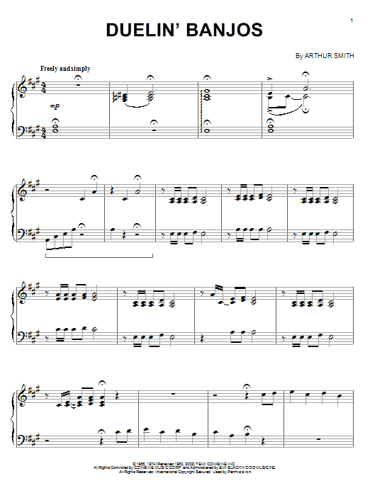 Eric Weissberg & Steve Mandell Duelin' Banjos sheet music notes and chords. Download Printable PDF.