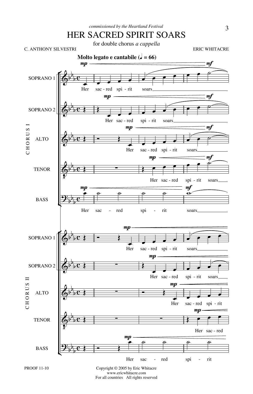 Learn to play Eric Whitacre Her Sacred Spirit Soars sheet music for SSATB Double Choir in minutes. Price: 4.7900$ Eric Whitacre Her Sacred Spirit Soars sheet music notes and chords arranged for SSATB Double Choir