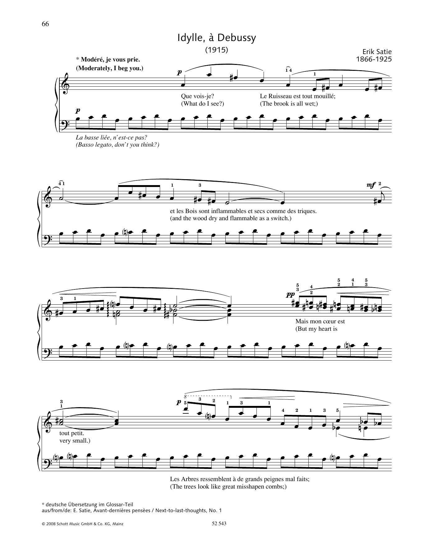 Learn to play Erik Satie Idylle, à Debussy sheet music for Piano Solo in minutes. Price: 6.9900$ Erik Satie Idylle, à Debussy sheet music notes and chords arranged for Piano Solo