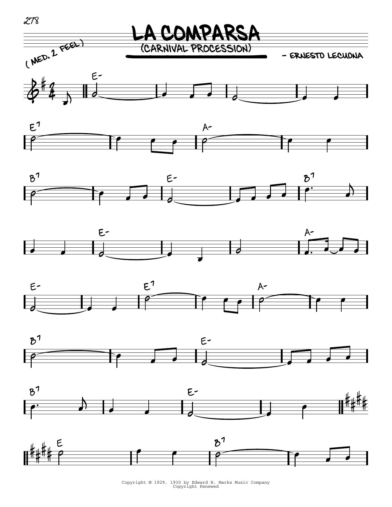 Learn to play Ernesto Lecuona La Comparsa (Carnival Procession) sheet music for Real Book – Melody & Chords in minutes. Price: 5.9900$ Ernesto Lecuona La Comparsa (Carnival Procession) sheet music notes and chords arranged for Real Book – Melody & Chords