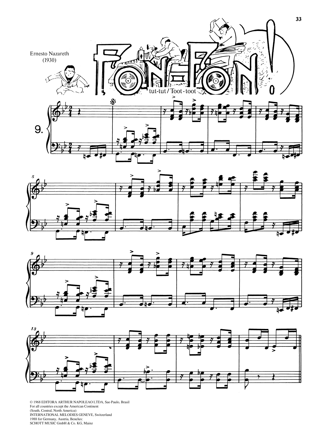 Learn to play Ernesto Nazareth Fon-Fon sheet music for Piano Solo in minutes. Price: 6.9900$ Ernesto Nazareth Fon-Fon sheet music notes and chords arranged for Piano Solo