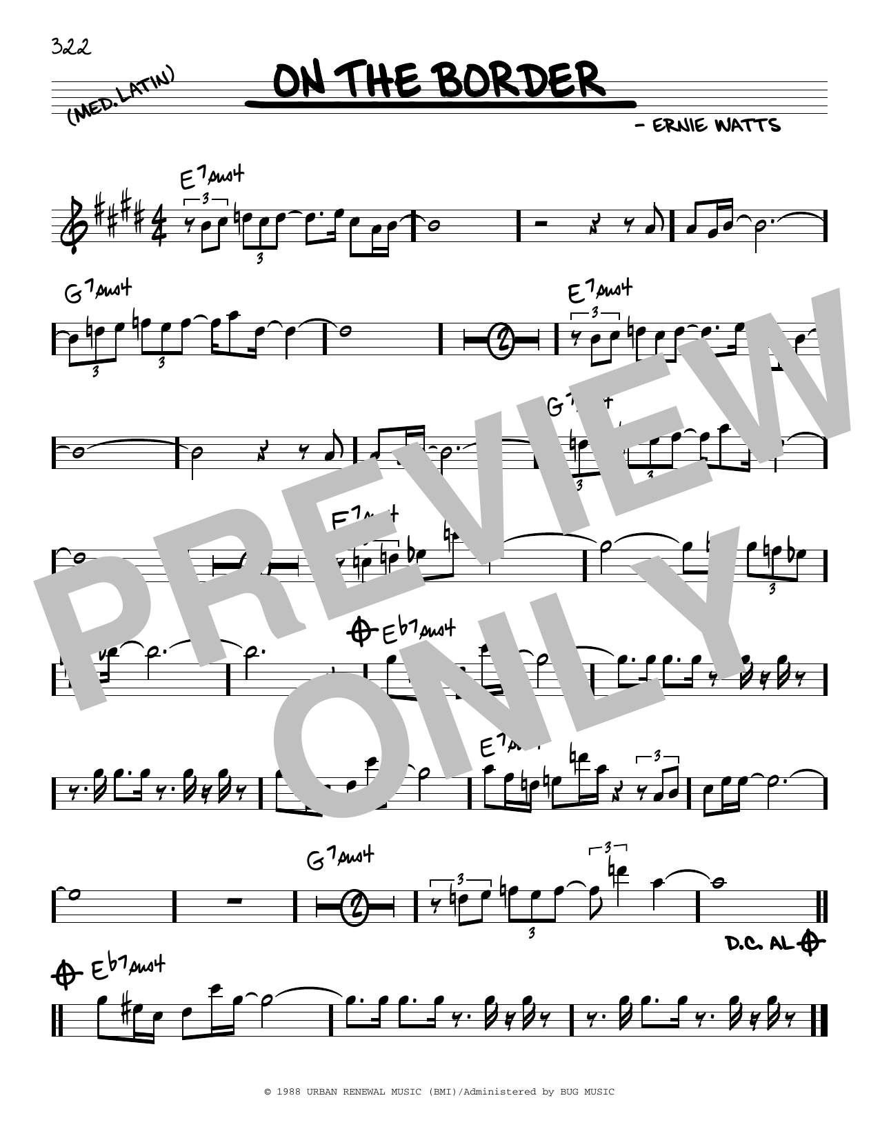Learn to play Ernie Watts On The Border sheet music for Real Book – Melody & Chords in minutes. Price: 5.9900$ Ernie Watts On The Border sheet music notes and chords arranged for Real Book – Melody & Chords