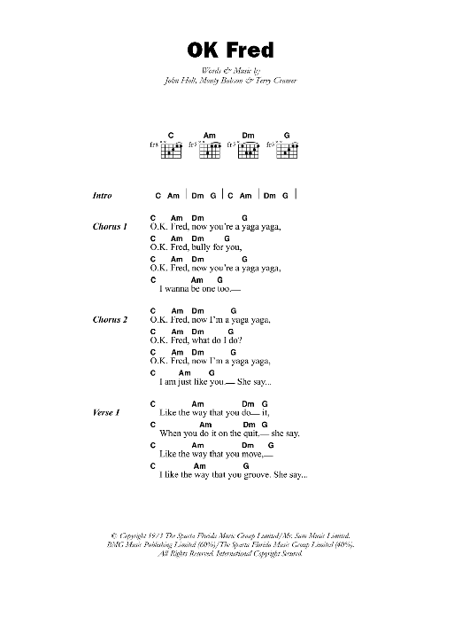 Errol Dunkley OK Fred sheet music notes and chords. Download Printable PDF.