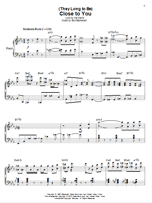 Learn to play Erroll Garner (They Long To Be) Close To You sheet music for Piano & Vocal in minutes. Price: 7.8900$ Erroll Garner (They Long To Be) Close To You sheet music notes and chords arranged for Piano & Vocal