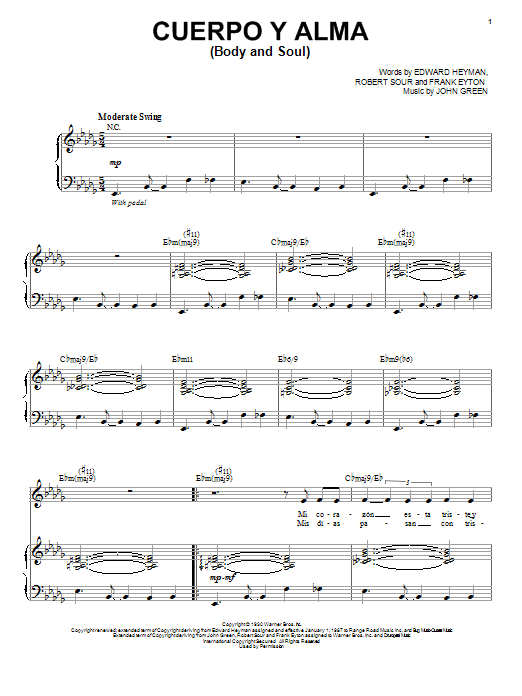 Esperanza Spalding Cuerpo Y Alma (Body And Soul) sheet music notes and chords. Download Printable PDF.