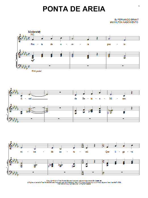 Learn to play Esperanza Spalding Ponta De Areia sheet music for Piano & Vocal in minutes. Price: 6.9900$ Esperanza Spalding Ponta De Areia sheet music notes and chords arranged for Piano & Vocal