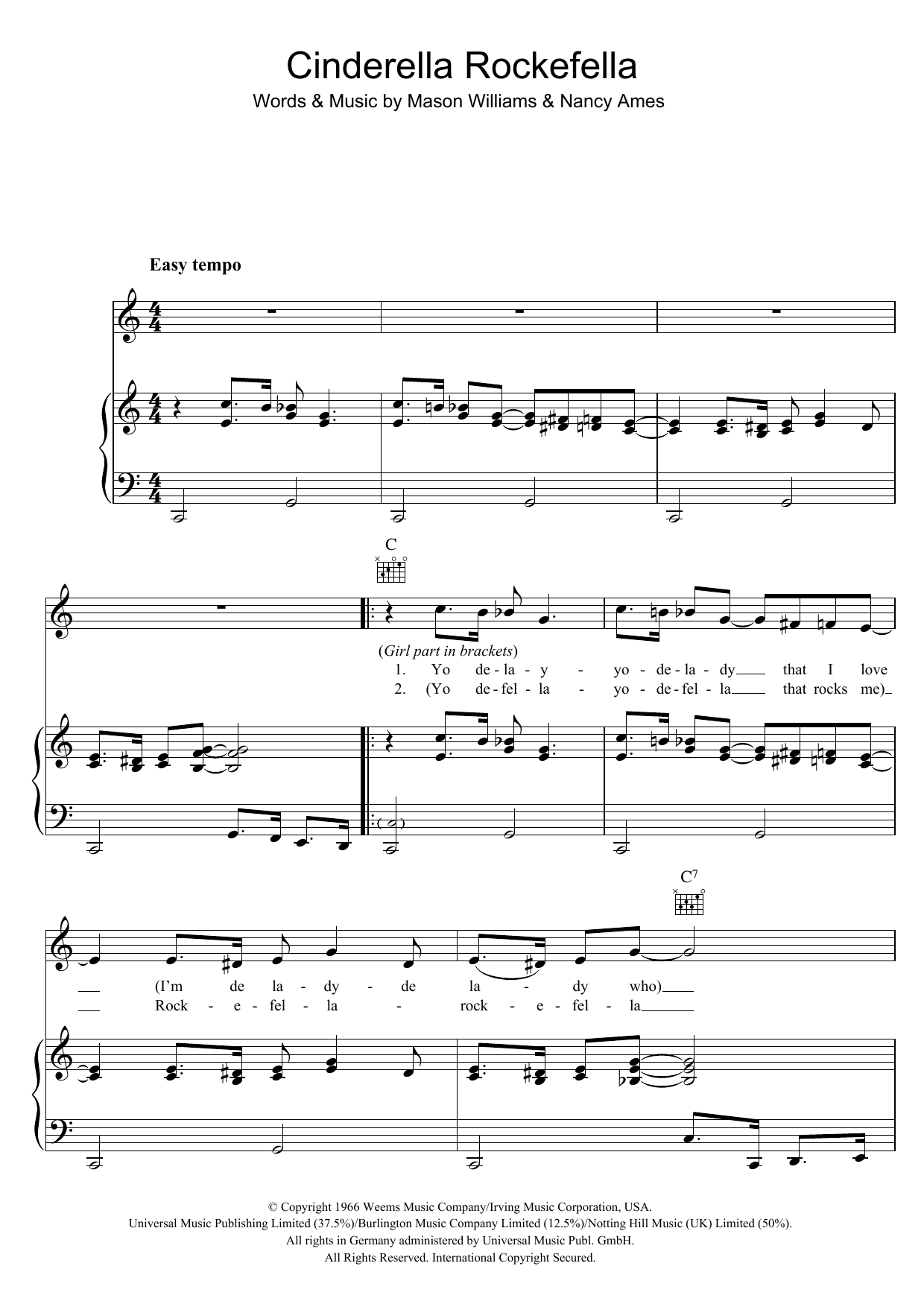 Learn to play Esther & Abi Ofarim Cinderella Rockefella sheet music for Piano, Vocal & Guitar Chords in minutes. Price: 7.8900$ Esther & Abi Ofarim Cinderella Rockefella sheet music notes and chords arranged for Piano, Vocal & Guitar Chords