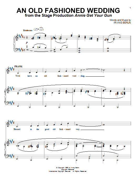 Ethel Merman An Old Fashioned Wedding sheet music notes and chords. Download Printable PDF.