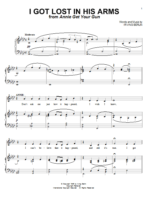 Ethel Merman I Got Lost In His Arms sheet music notes and chords. Download Printable PDF.