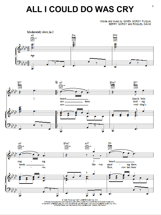 Etta James All I Could Do Was Cry sheet music notes and chords. Download Printable PDF.