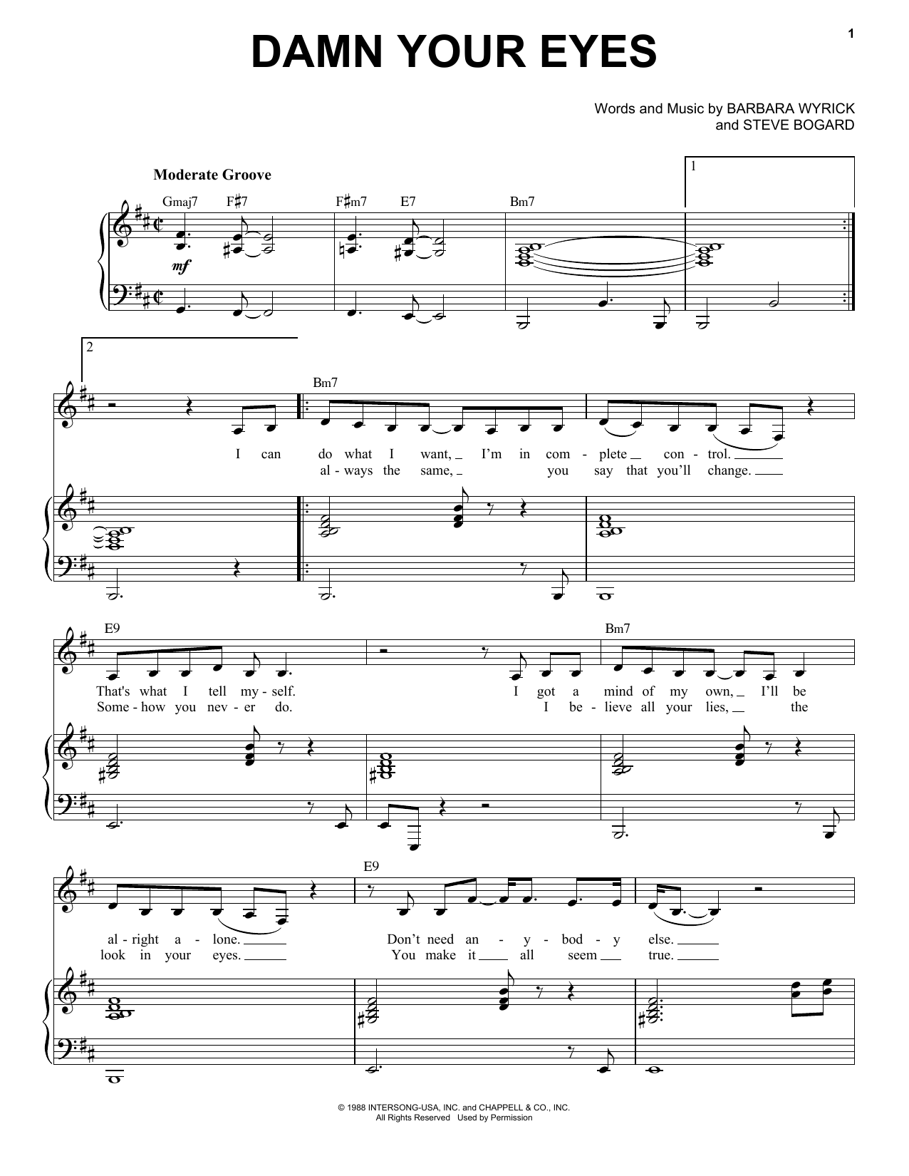 Learn to play Etta James Damn Your Eyes sheet music for Piano & Vocal in minutes. Price: 7.8900$ Etta James Damn Your Eyes sheet music notes and chords arranged for Piano & Vocal