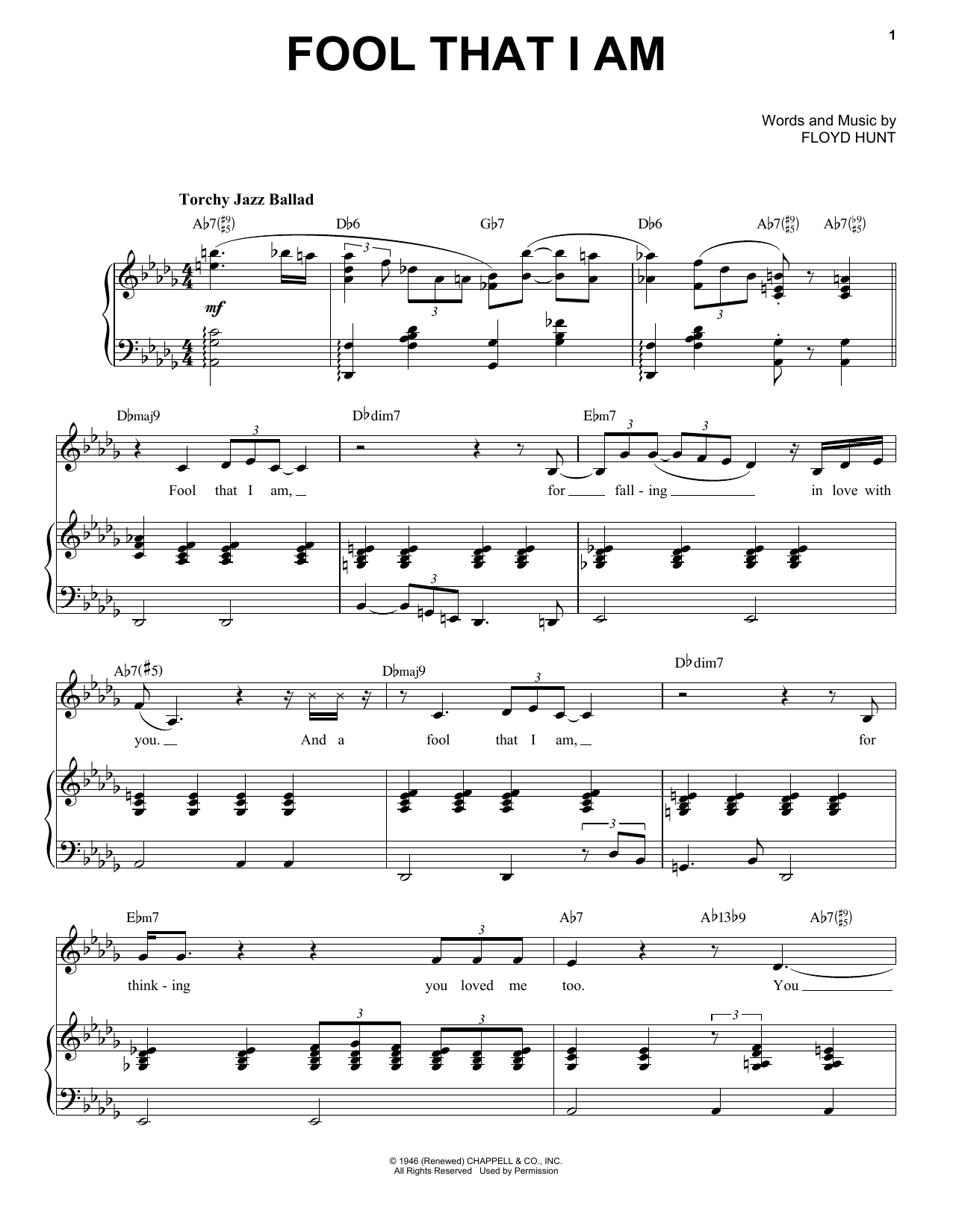 Learn to play Etta James Fool That I Am sheet music for Piano & Vocal in minutes. Price: 7.8900$ Etta James Fool That I Am sheet music notes and chords arranged for Piano & Vocal