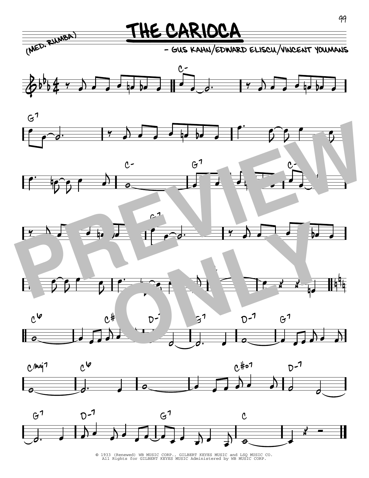 Learn to play Etta Moten The Carioca sheet music for Real Book – Melody & Chords in minutes. Price: 5.9900$ Etta Moten The Carioca sheet music notes and chords arranged for Real Book – Melody & Chords