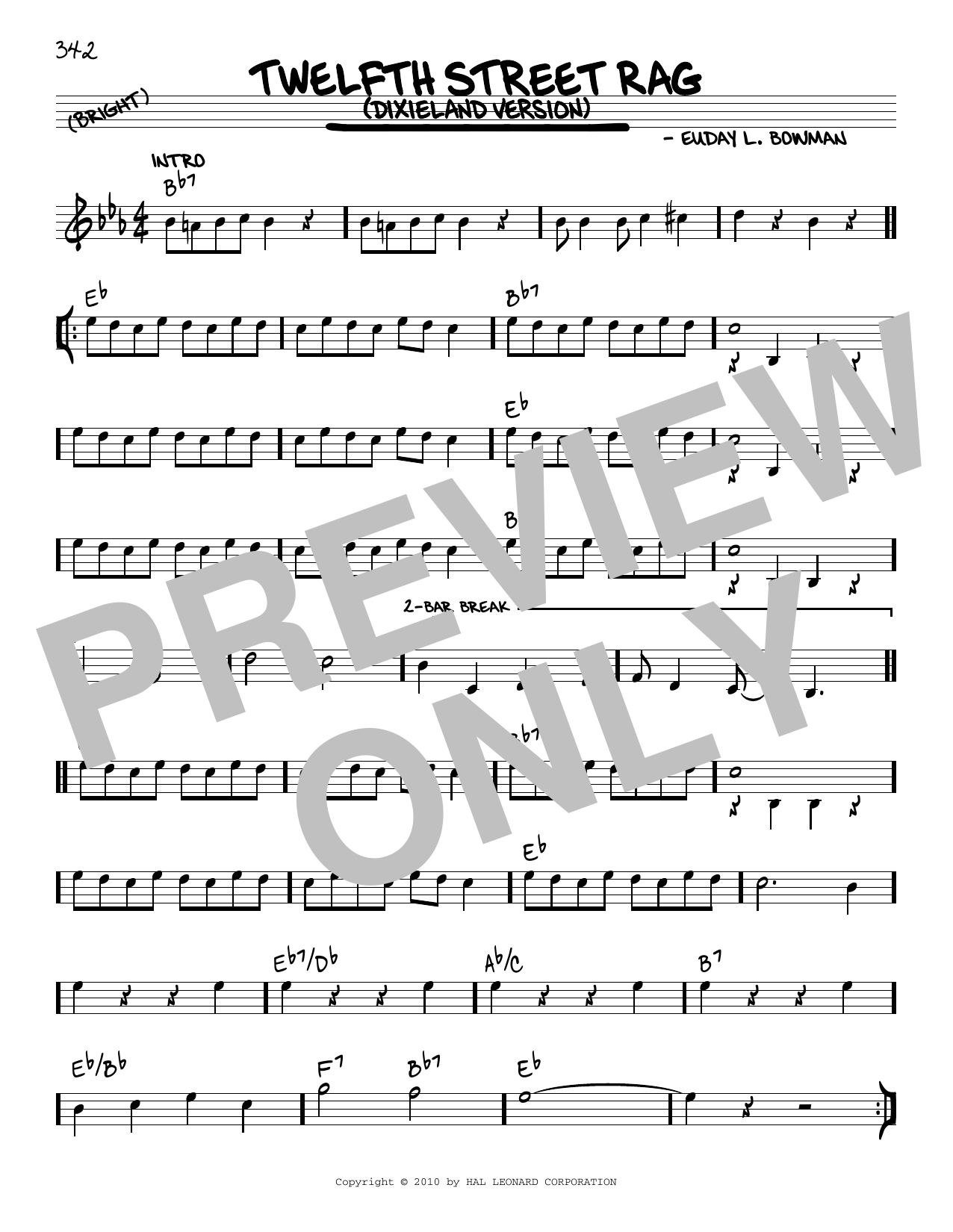 Euday L. Bowman Twelfth Street Rag (arr. Robert Rawlins) sheet music notes and chords arranged for Real Book – Melody, Lyrics & Chords