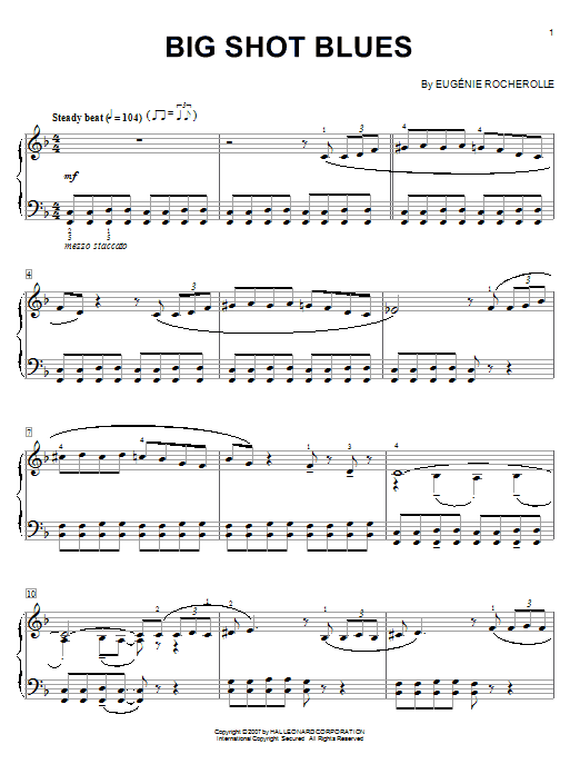 Learn to play Eugénie Rocherolle Big Shot Blues sheet music for Piano Solo in minutes. Price: 7.8900$ Eugénie Rocherolle Big Shot Blues sheet music notes and chords arranged for Piano Solo