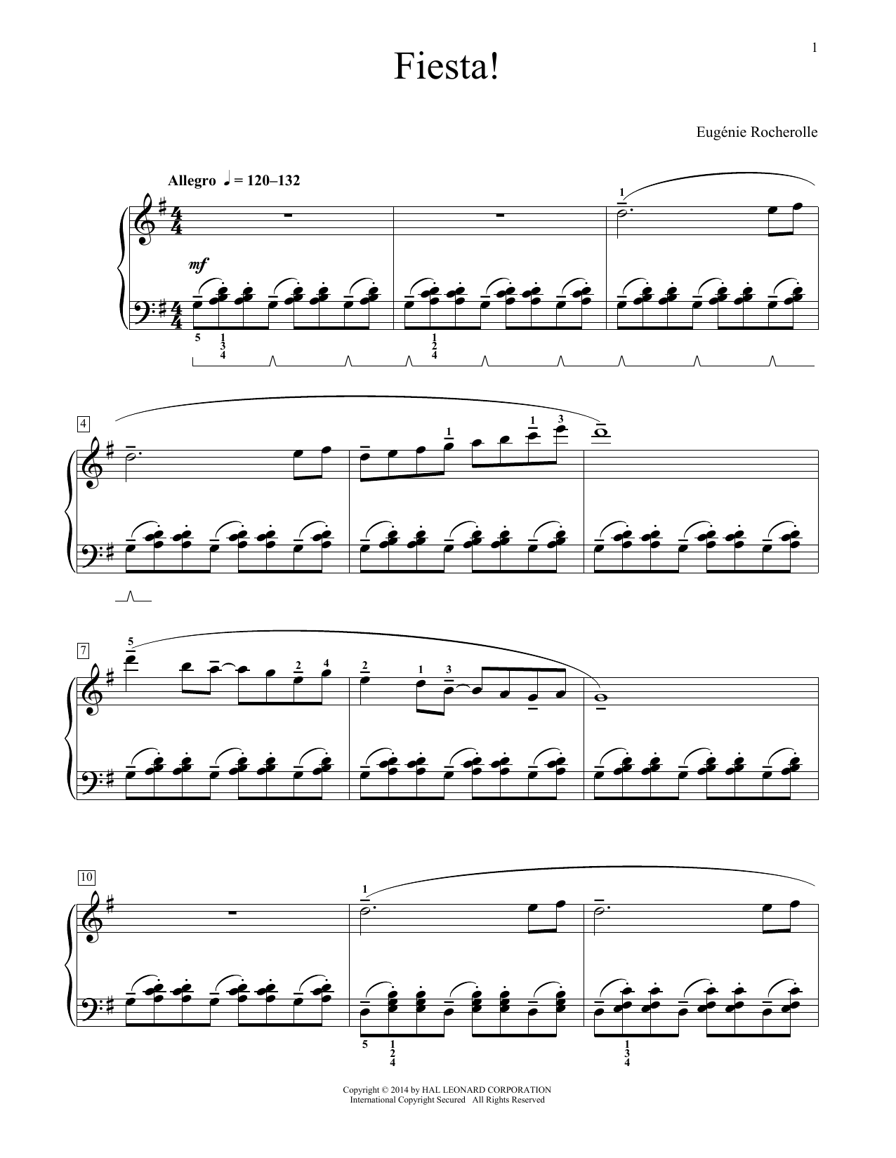 Eugénie Rocherolle Fiesta! sheet music notes and chords arranged for Educational Piano