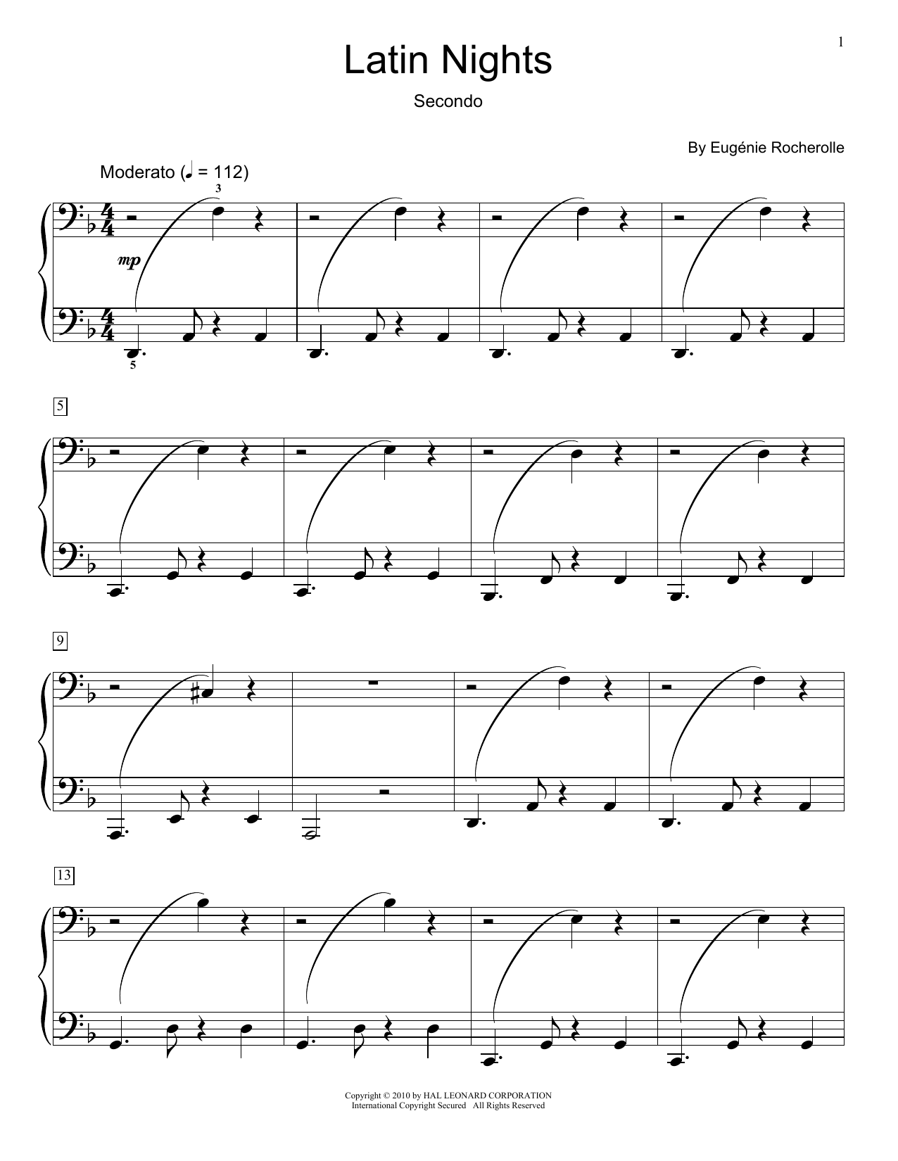 Eugenie Rocherolle Latin Nights sheet music notes and chords. Download Printable PDF.