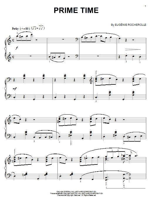 Learn to play Eugénie Rocherolle Prime Time sheet music for Piano Solo in minutes. Price: 7.8900$ Eugénie Rocherolle Prime Time sheet music notes and chords arranged for Piano Solo