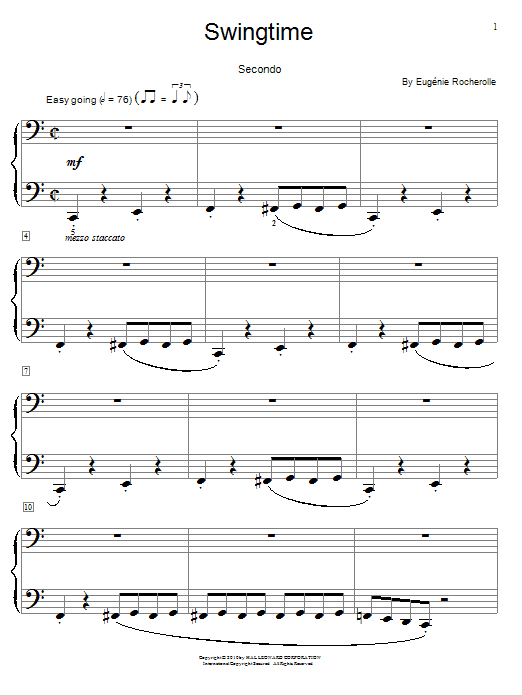 Eugénie Rocherolle Swingtime sheet music notes and chords. Download Printable PDF.