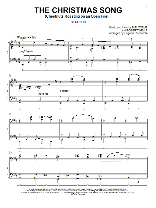 Eugénie Rocherolle The Christmas Song (Chestnuts Roasting On An Open Fire) sheet music notes and chords. Download Printable PDF.