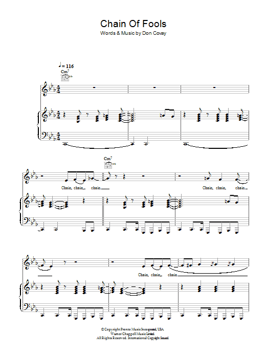 Learn to play Eva Cassidy Chain Of Fools sheet music for Piano, Vocal & Guitar Chords in minutes. Price: 7.8900$ Eva Cassidy Chain Of Fools sheet music notes and chords arranged for Piano, Vocal & Guitar Chords