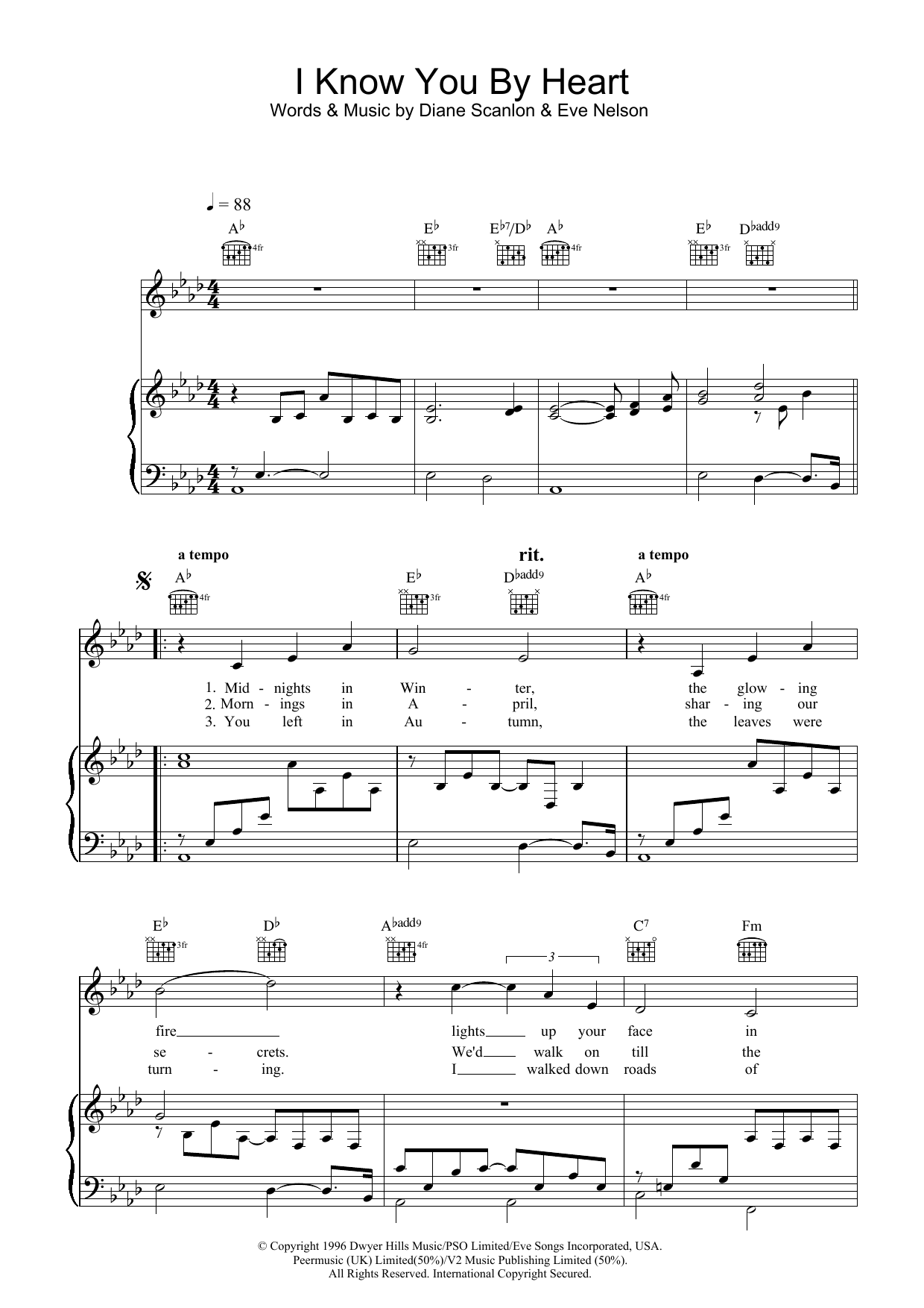 Eva Cassidy I Know You By Heart sheet music notes and chords. Download Printable PDF.