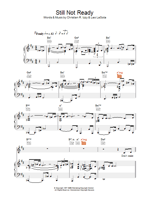 Learn to play Eva Cassidy Still Not Ready sheet music for Piano, Vocal & Guitar Chords in minutes. Price: 7.8900$ Eva Cassidy Still Not Ready sheet music notes and chords arranged for Piano, Vocal & Guitar Chords
