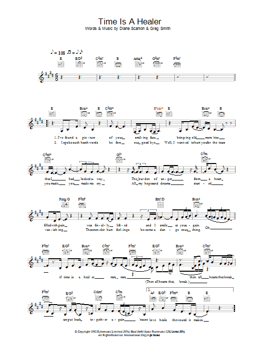 Eva Cassidy Time Is A Healer sheet music notes and chords. Download Printable PDF.