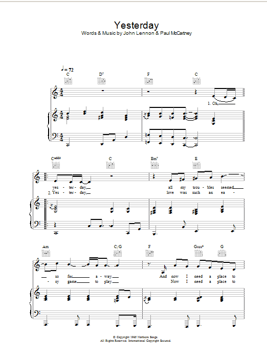 Learn to play Eva Cassidy Yesterday sheet music for Piano, Vocal & Guitar Chords in minutes. Price: 7.8900$ Eva Cassidy Yesterday sheet music notes and chords arranged for Piano, Vocal & Guitar Chords
