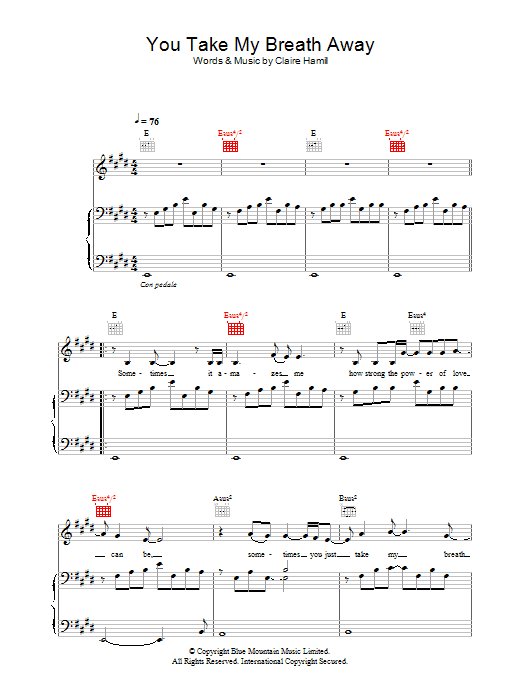 Eva Cassidy You Take My Breath Away sheet music notes and chords. Download Printable PDF.