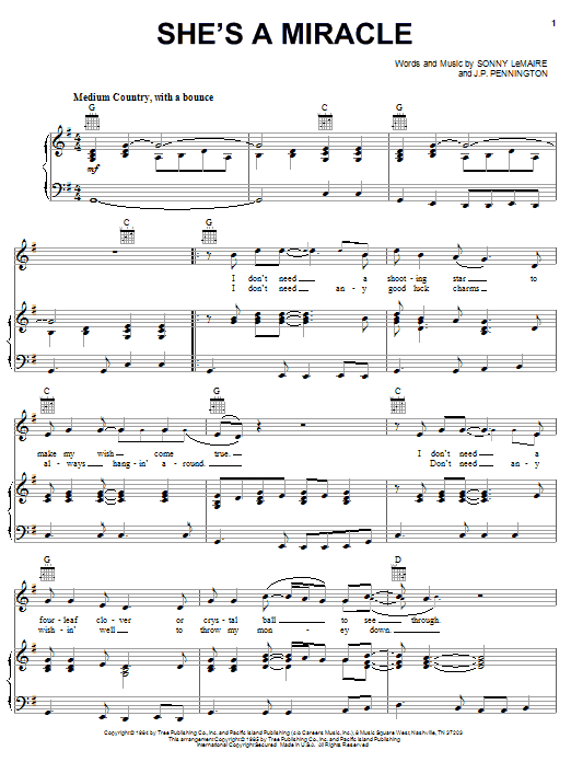 Learn to play Exile She's A Miracle sheet music for Piano, Vocal & Guitar Chords (Right-Hand Melody) in minutes. Price: 7.8900$ Exile She's A Miracle sheet music notes and chords arranged for Piano, Vocal & Guitar Chords (Right-Hand Melody)