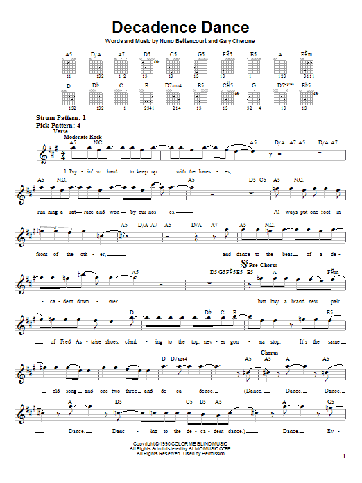 Extreme Decadence Dance sheet music notes and chords. Download Printable PDF.