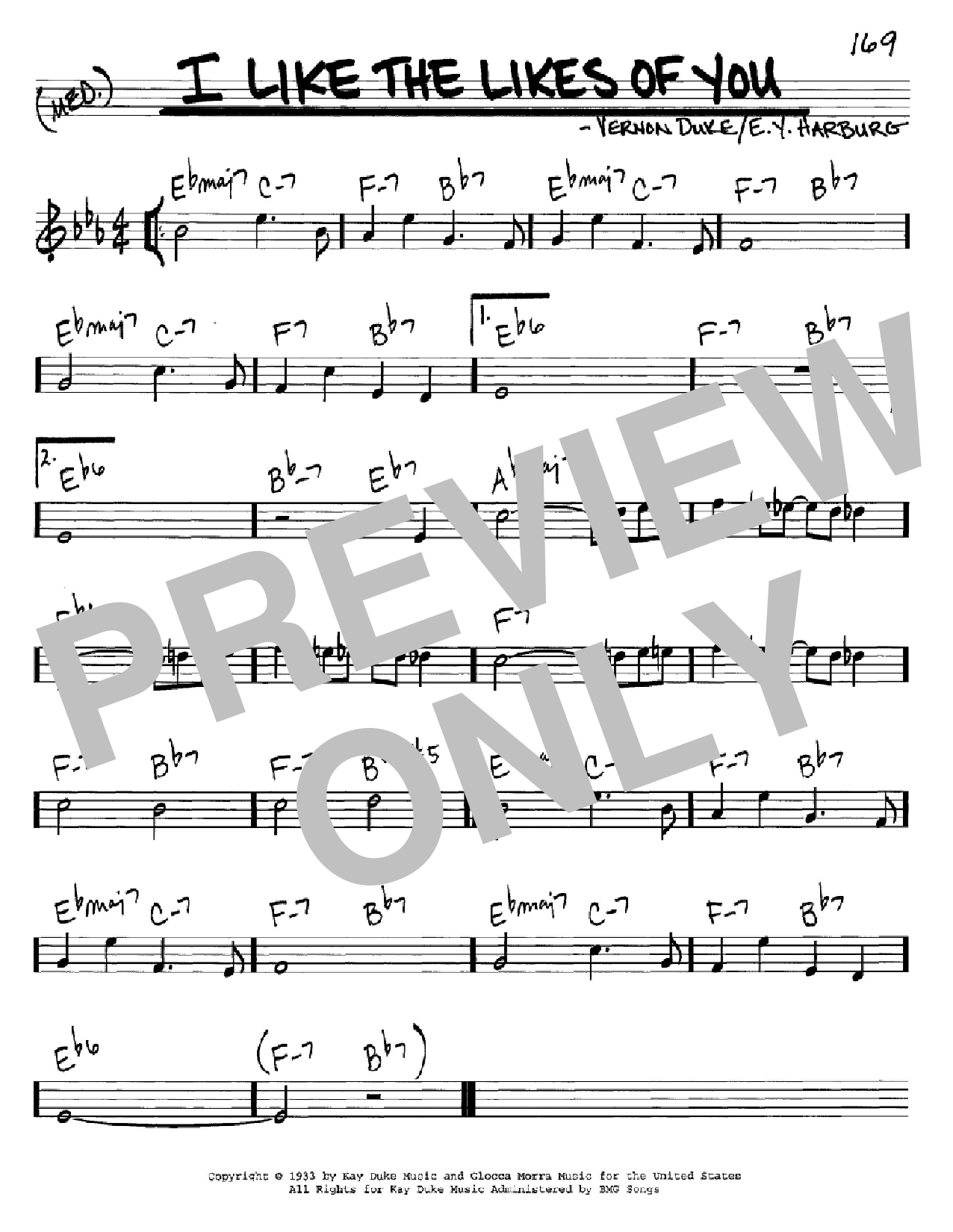 Learn to play E.Y. Harburg I Like The Likes Of You sheet music for Real Book – Melody & Chords – C Instruments in minutes. Price: 5.9900$ E.Y. Harburg I Like The Likes Of You sheet music notes and chords arranged for Real Book – Melody & Chords – C Instruments
