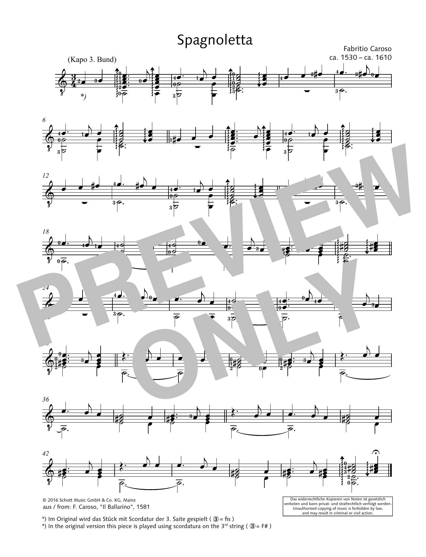 Fabritio Caroso Spagnoletta sheet music notes and chords. Download Printable PDF.