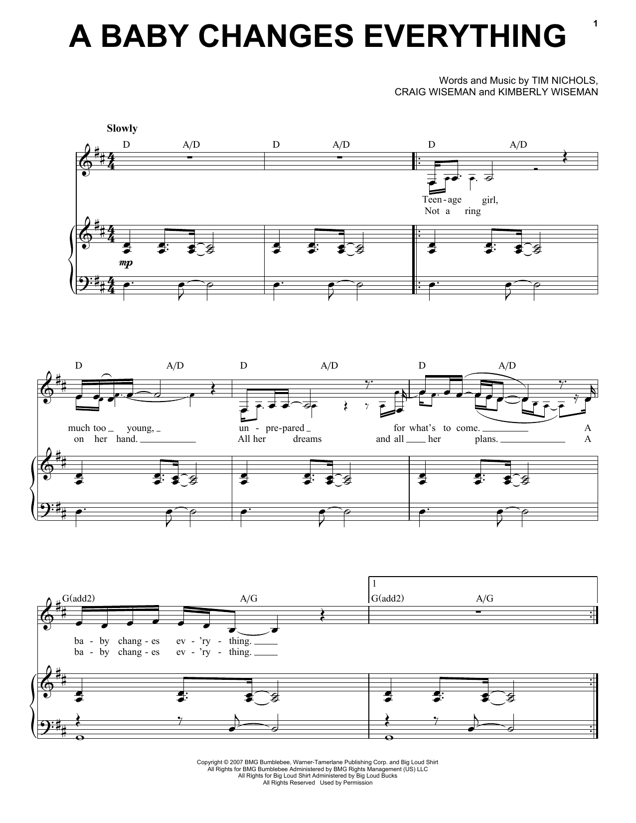 Faith Hill A Baby Changes Everything sheet music notes and chords. Download Printable PDF.