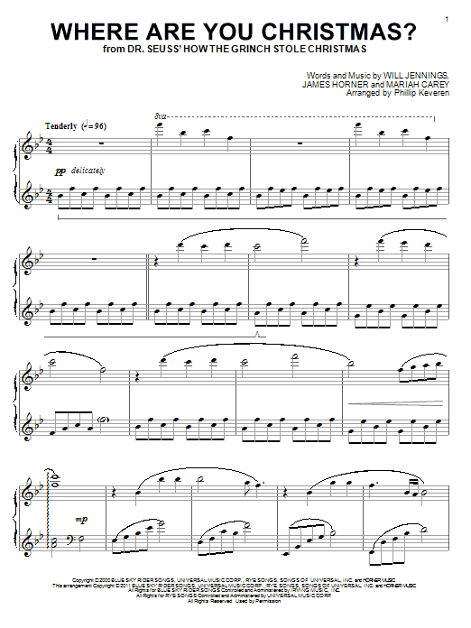 Faith Hill Where Are You Christmas? (arr. Phillip Keveren) (from How The Grinch Stole Christmas) sheet music notes and chords. Download Printable PDF.