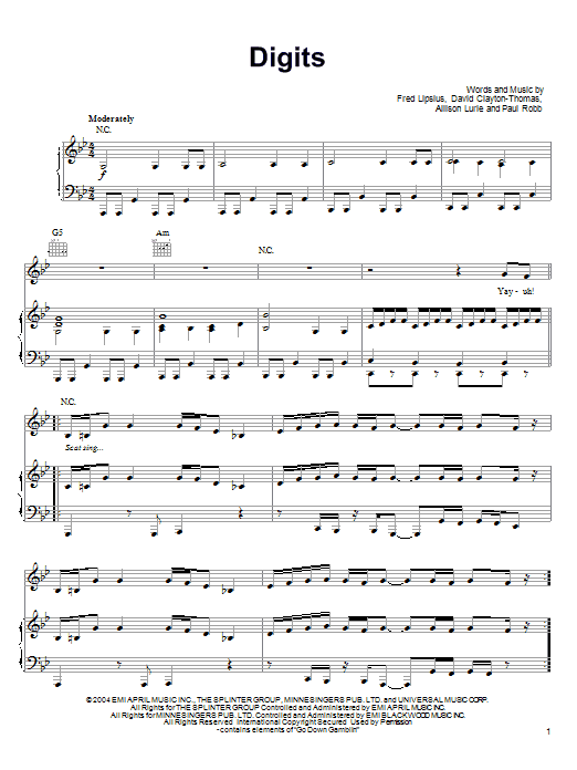Learn to play Fan3 Digits (from Shark Tale) sheet music for Piano, Vocal & Guitar Chords (Right-Hand Melody) in minutes. Price: 7.8900$ Fan3 Digits (from Shark Tale) sheet music notes and chords arranged for Piano, Vocal & Guitar Chords (Right-Hand Melody)