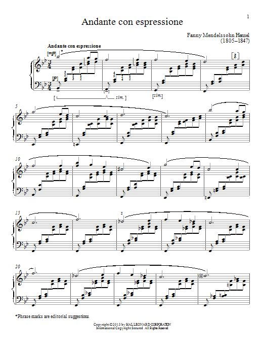 Learn to play Gail Smith Andante con espressione sheet music for Piano Solo in minutes. Price: 7.8900$ Gail Smith Andante con espressione sheet music notes and chords arranged for Piano Solo